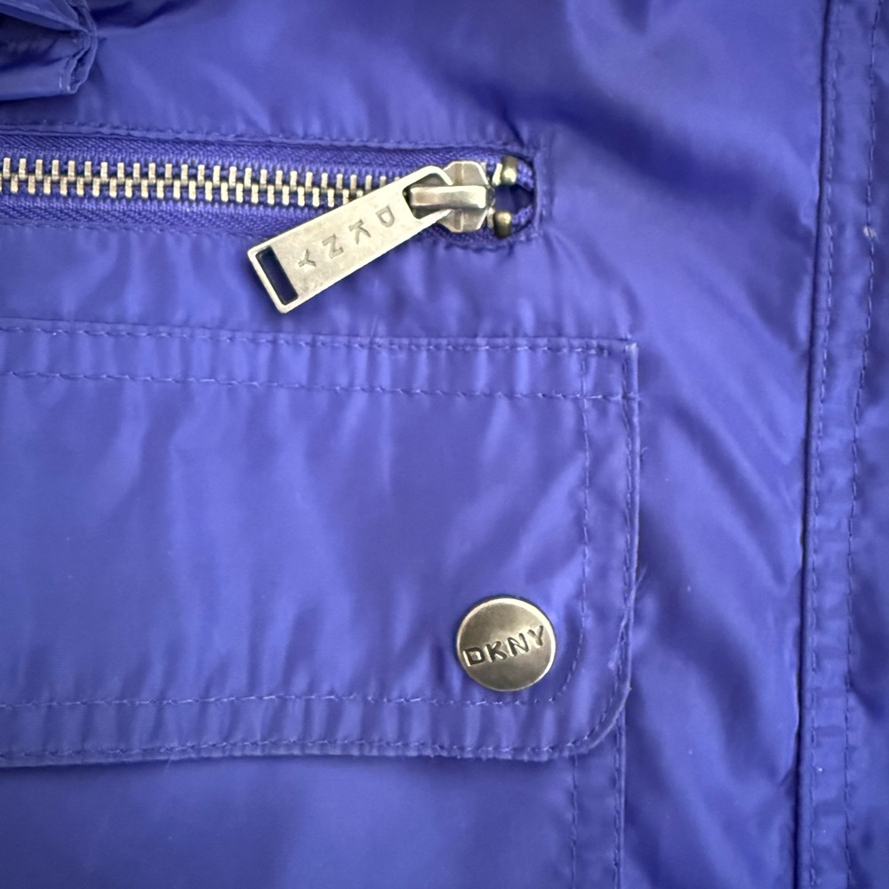 DKNY Royal Blue Lightweight Trench Coat - Picture 9 of 15